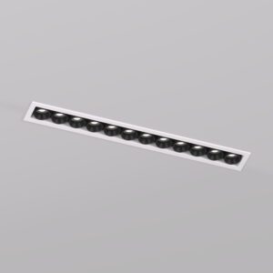 DK2515-WB Встраиваемый светильник SPACE со светодиодом L240mm 220V 20W 38° 4000К IP20 белый/черный алюминий