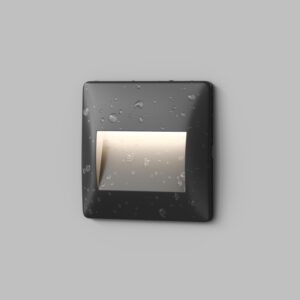 Светильник встраиваемый в стену HELM, IP65, LED 3000К, 2.5 Вт, черный, пластик